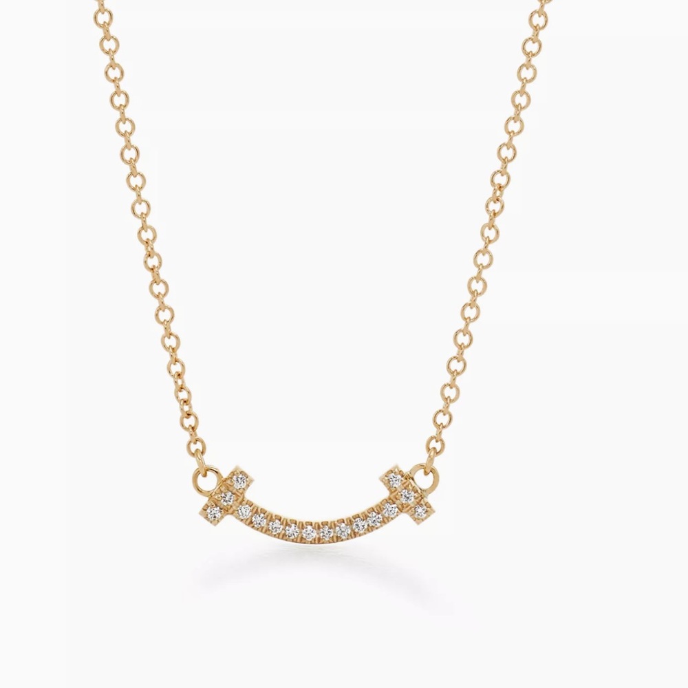 Tiffany & Co | Tiffany T Smile Pendant in Yellow Gold with Diamonds